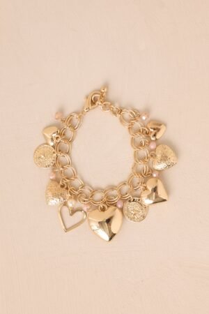 Be Mine Gold Heart Charm Bracelet