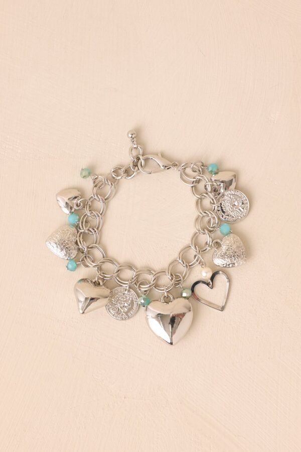 Be Mine Silver Heart Charm Bracelet