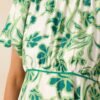 Blooming Season Green Floral Puff Sleeve Midi Dress