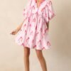Bunches Of Love Pink Puff Sleeve Mini Dress