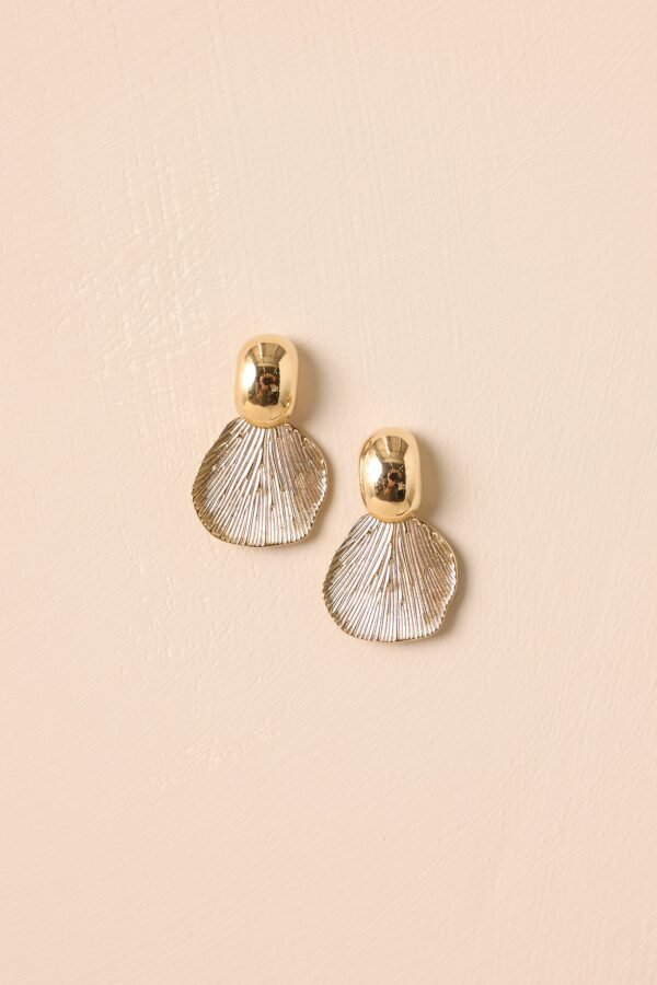 Beneath The Open Sky Gold Textured Drop Earrings