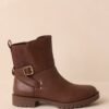 Can't Help Myself Chocolate Brown Faux Leather Ankle Boots