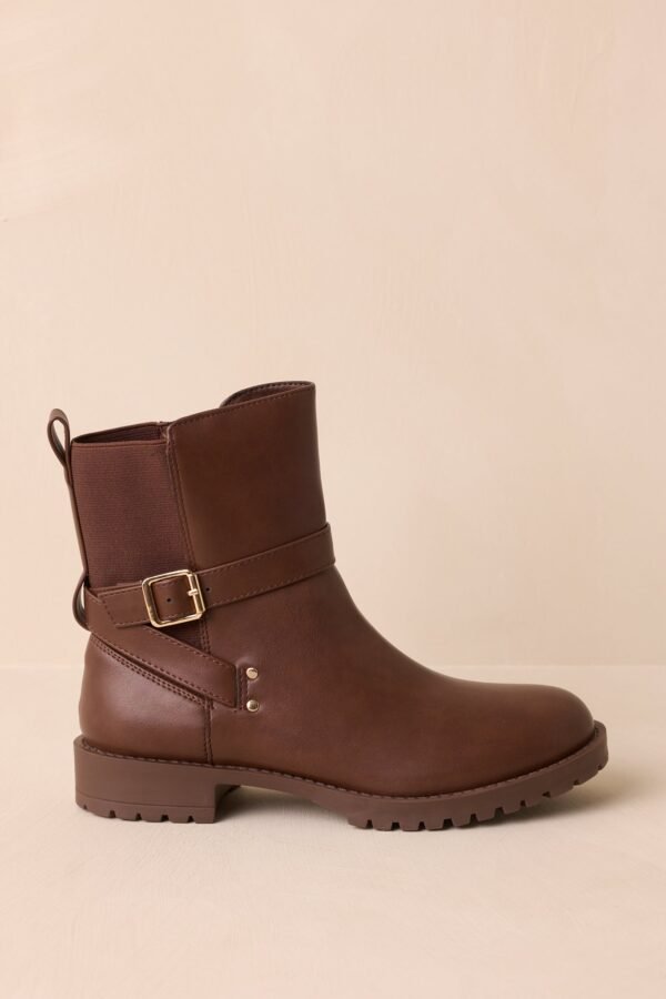 Can't Help Myself Chocolate Brown Faux Leather Ankle Boots