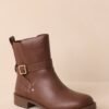 Can't Help Myself Chocolate Brown Faux Leather Ankle Boots
