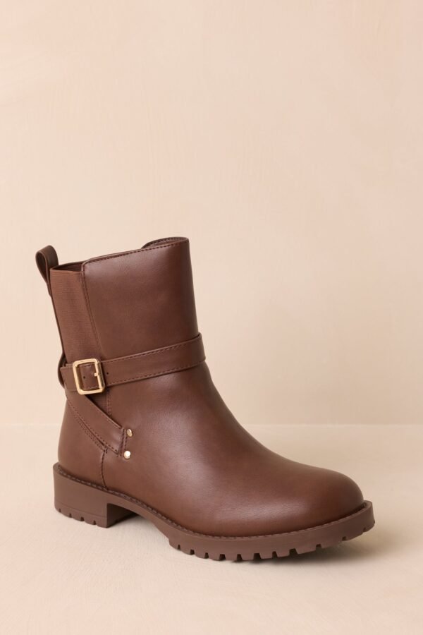 Can't Help Myself Chocolate Brown Faux Leather Ankle Boots