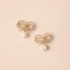 Briar's Grace Gold Bow Drop Earrings