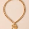 Breaking Through Gold Flower Pendant Necklace