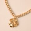 Breaking Through Gold Flower Pendant Necklace