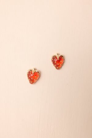 Berry Sweet Red & Gold Strawberry Earrings