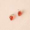 Berry Sweet Red & Gold Strawberry Earrings