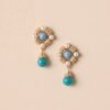 Calming Breeze Gold & Turquoise Drop Earrings