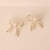 Best Of Both Worlds Gold & Ivory Pearl Bow Earrings