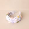Being Authentic White Floral Bead Knot Headband