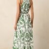 Breeze Through Paradise Cotton Green Tropical Print Maxi Dress