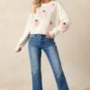 Berry Patch Picnic Ivory Crochet Strawberry Sweater