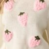 Berry Patch Picnic Ivory Crochet Strawberry Sweater