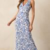 Catching Dreams Blue Floral Maxi Dress