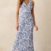 Catching Dreams Blue Floral Maxi Dress