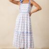 Ballet Recital Cotton Blue Bow Midi Dress