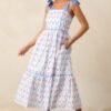 Ballet Recital Cotton Blue Bow Midi Dress