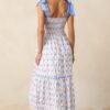 Ballet Recital Cotton Blue Bow Midi Dress