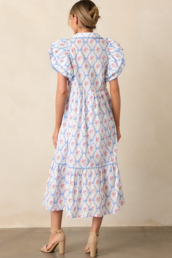 Brunch & Beyond Cotton Light Blue Floral Maxi Dress