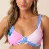 Beachfront Bliss Pink Multi Abstract Print Bikini Top