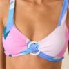 Beachfront Bliss Pink Multi Abstract Print Bikini Top