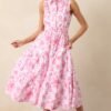 Cara La France Dianthus Pink Floral Cotton Maxi Dress