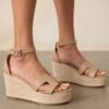 Beachside Dreaming Beige Platform Wedges