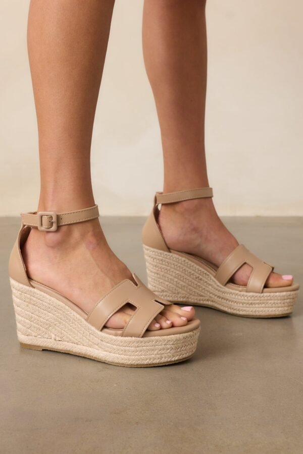 Beachside Dreaming Beige Platform Wedges
