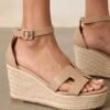 Beachside Dreaming Beige Platform Wedges