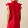 Between The Vines Red Floral Embroidered Mini Dress