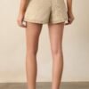 Better Without You Taupe Acid Washed Denim Shorts