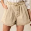 Better Without You Taupe Acid Washed Denim Shorts
