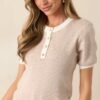 Bayside Brunch Taupe Stripe Knit Top