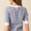 Bayside Brunch Blue Stripe Knit Top