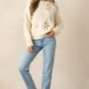 Berry Breeze Ivory Embroidered Sweater