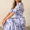 Bayside Breeze Cotton Blue Floral Maxi Dress
