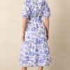 Bayside Breeze Cotton Blue Floral Maxi Dress