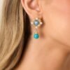 Calming Breeze Gold & Turquoise Drop Earrings