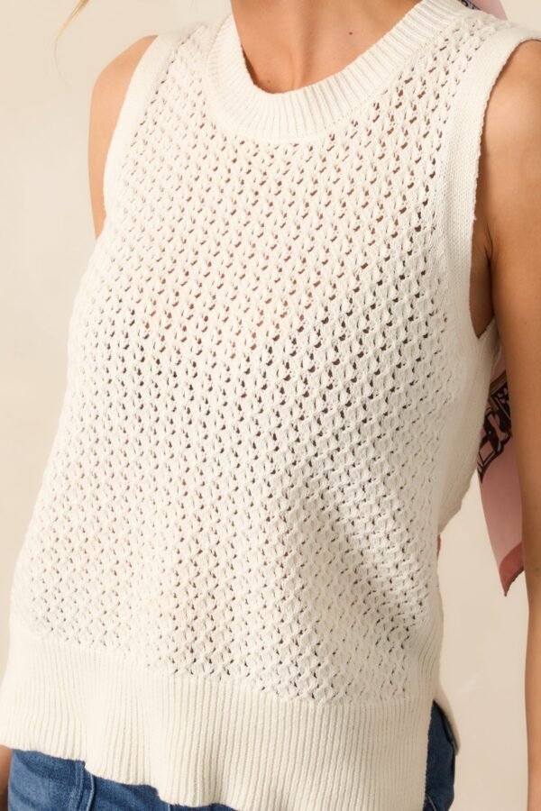 Better Than Ever Ivory Knit Sleeveless Top