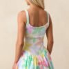 Buzzin' About Pastel Floral Print Pleated Tennis Dress