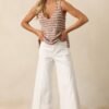 Carefree Days Light Mocha Stripe Knit Tank Top