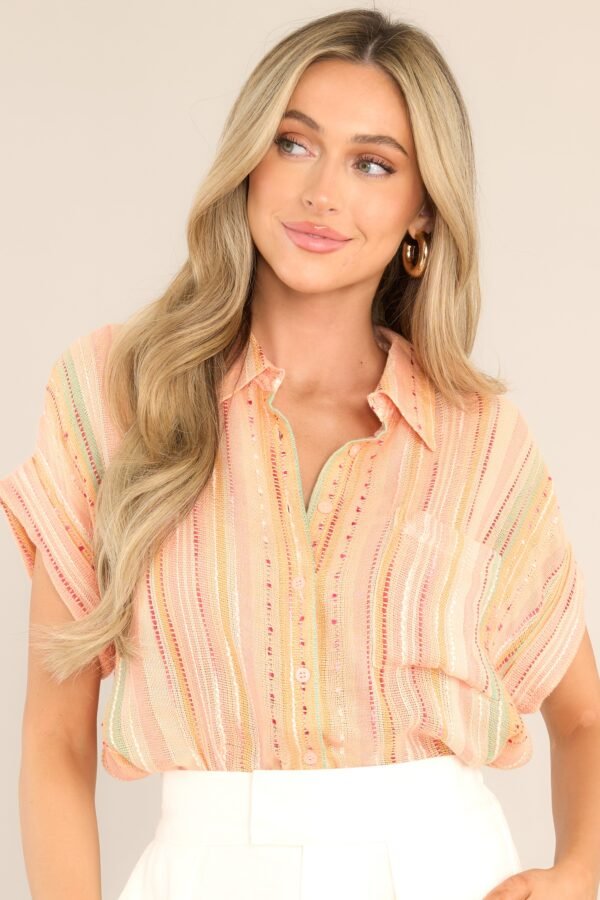Brighter Than Sunshine Apricot Multi Print Top