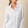 Brighter Days Light Blue Stripe Button Front Top