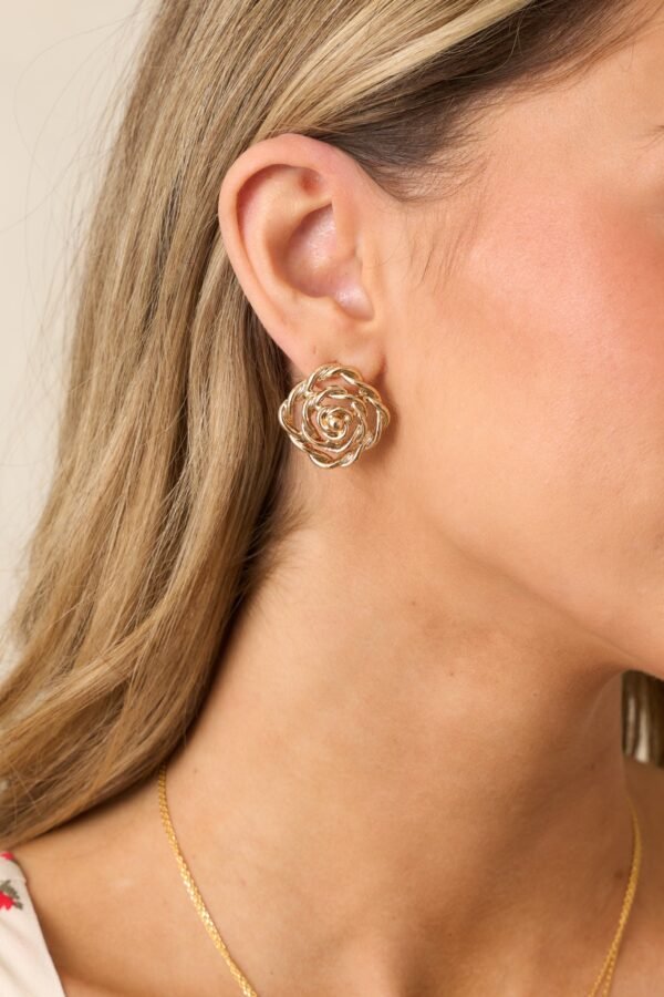 Ballroom Dancing Gold Spiral Earrings