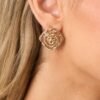 Ballroom Dancing Gold Spiral Earrings