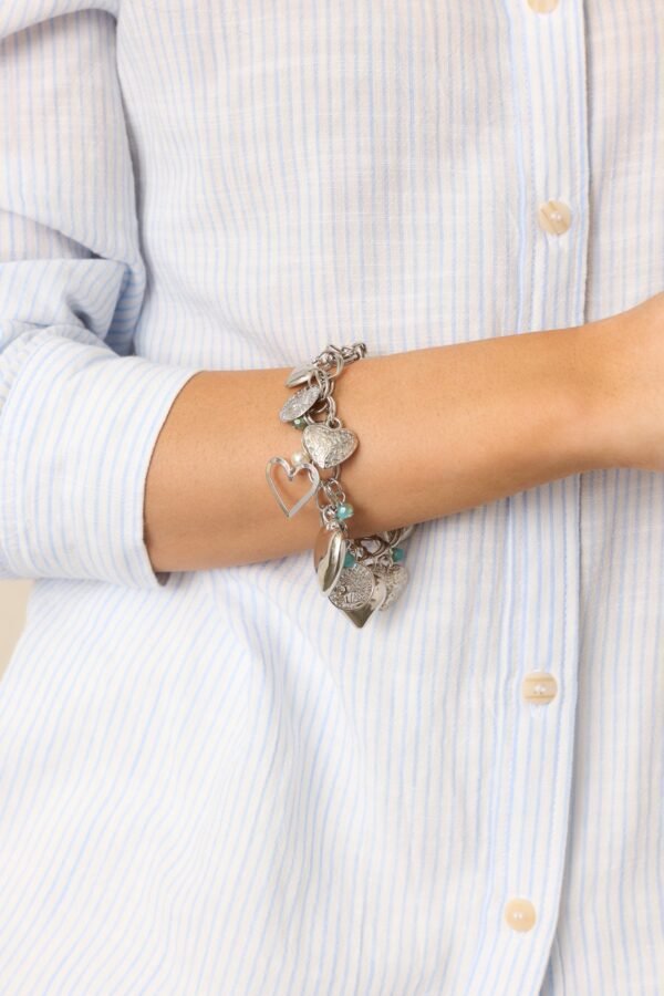 Be Mine Silver Heart Charm Bracelet