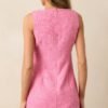 Brunch & Bubbles Pink Tweed Mini Dress
